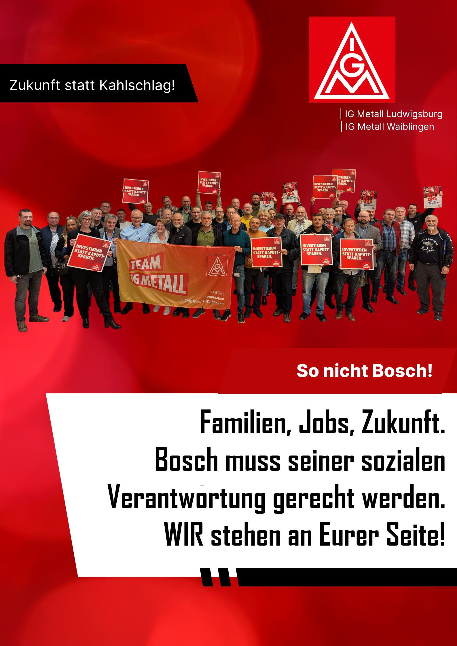Soli-Botschaft So nicht Bosch!