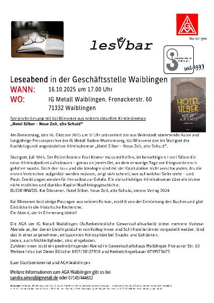 Einladung Lesebar 16.10.25